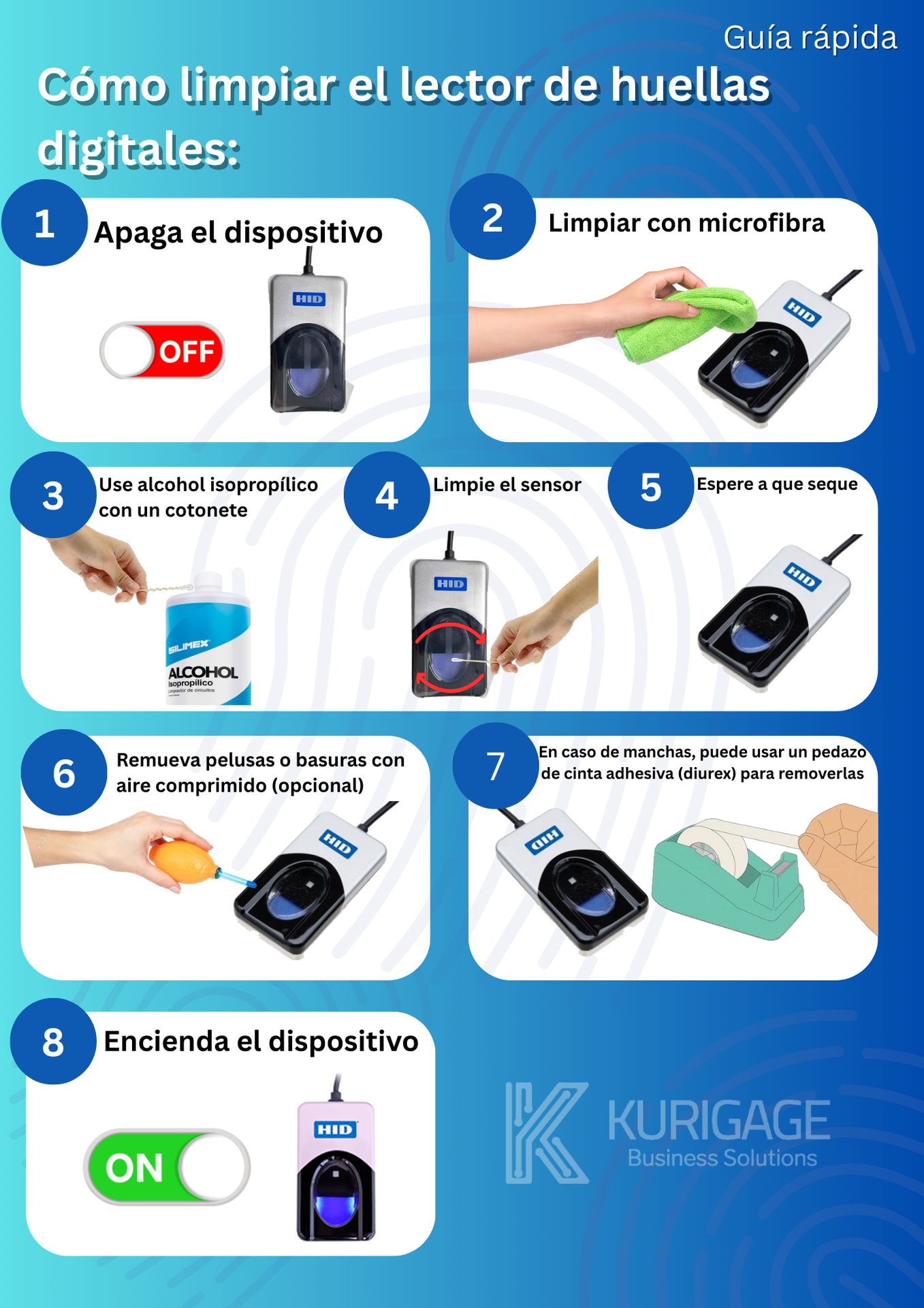 Cómo limpiar el lector de huellas digitales